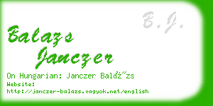 balazs janczer business card